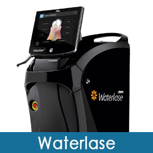 The image shows a water laser machine with a digital display screen and a control panel.